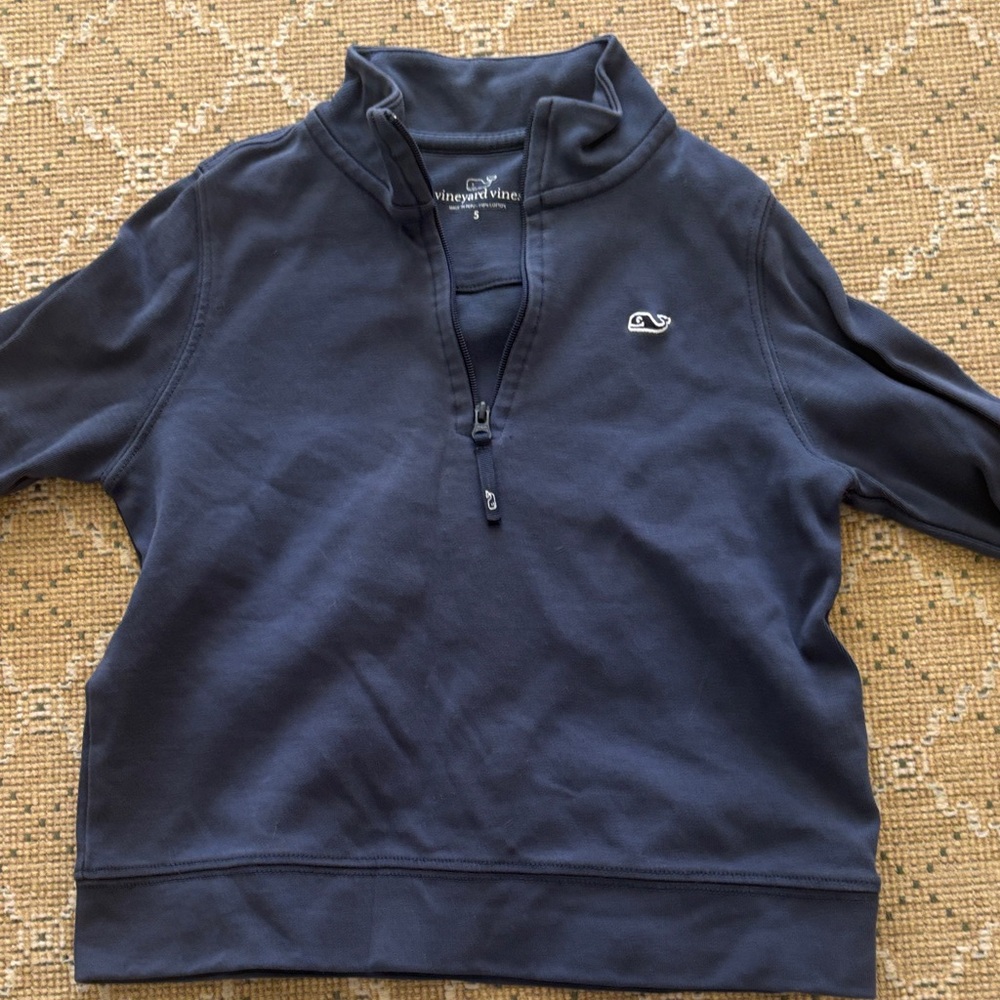 Vineyard Vines boys navy Blue 1/4Zip-Up